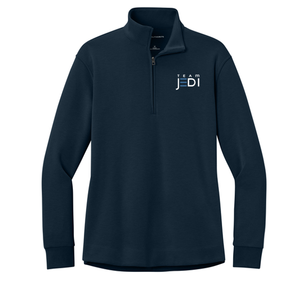 Port Authority Wearever Pique Women's Navy 1/4 Zip Pullover